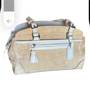 Coach Hamptons 5081 Suede Shoulder Bag | Sand Tan Vintage Y2K